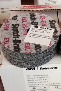 (5) 3M Scotch Brite EXL Unitized Deburring Wheel 2S Fine 3” x 1/4” x 3/8” - Picture 1 of 4