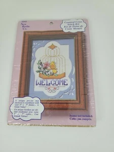 Gezähltes Kreuzstich-Set New Berlin Co. Vogel im Käfig "Willkommen" mit Matte #3543 - Bild 1 von 5