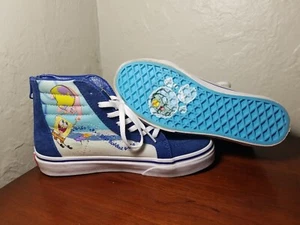 VANS SK8-HI Spongebob Blue White Zip High Top Best Buddies 4-Life Size 3 Youth - Picture 1 of 10