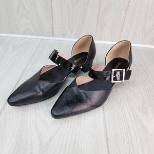 Jolimall Dressy Shoes SZ 9 Black Block Heals Pointed Toe Mary Jane Buckle Strap - Picture 1 of 8