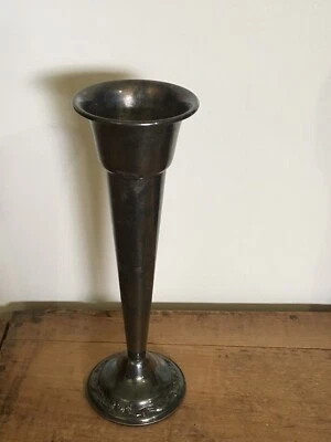 Vaso vintage Gorham galvanizado prata YC 3056 trompete botão de flores - Imagem 1 de 3