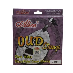 Alice OUD Strings Clear Nylon Silver-Plated Copper Wound 11 Strings AOD-111 - Imagen 1 de 3