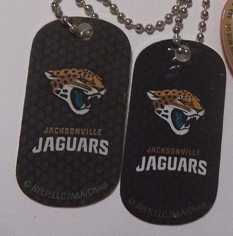 2 NFL Jacksonville Jaguars Logo Dog Tags Key chains backpacks party Gift Cover