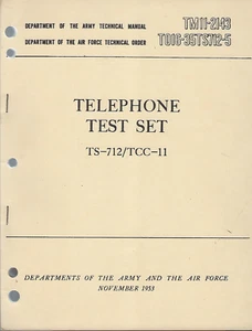 Historisches Buch Telefon Test Set, TS-712/TCC-11, Betrieb und Wartung - Bild 1 von 1