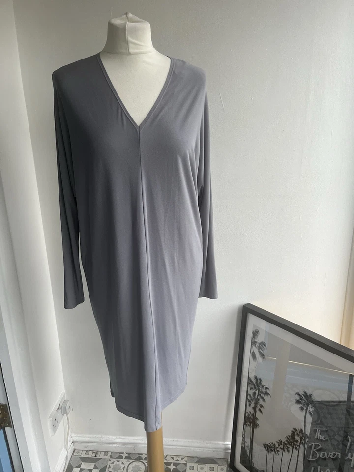 Ladies Calvin Klein By Francisco Costa Dress Womens Size UK 12 Grey Lagenlook - Image 1 of 4