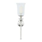 Aluminum Wall Sconce Candle Holder With Glass Silver Candle Wall Sconce 30"