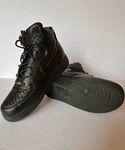 Worn NIKE Air Force 1 LUX High 2004 SIZE 10.5 BLACK Italian Leather in Box AF1 - Picture 1 of 7