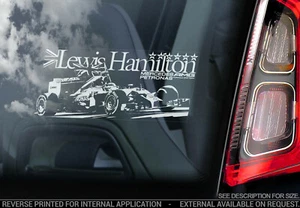 Lewis Hamilton - Autofenster Aufkleber - Mercedes Formel 1 F1 Team 2019 Kunst - - Picture 1 of 1