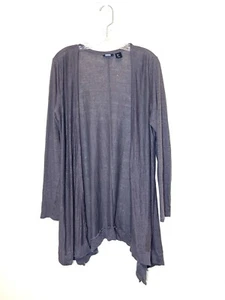 Tahari Leinen braun vorne offen Strickjacke groß minimalistisch lang Boho Damen - Bild 1 von 9