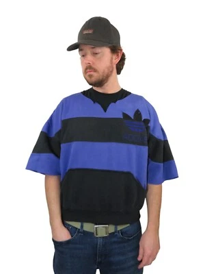 VTG Adidas Trefoil Sweatshirt Mens M/L Purple Black Cutoff Rare 80s Streetwear - Image 1 of 4