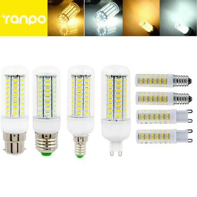 G9 E14 E27 B22 LED Corn Light Bulbs 5W 8W 10W 15W 5730 SMD White Lamp 220V 240V - Image 1 of 4