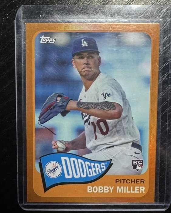 2023 Topps Archives Baseball Orange Foil #166 Bobby Miller RC Rookie /15 Dodgers