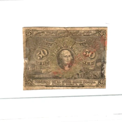 50 CENT (RED REVERSE) "WASHINGTON"  (1800'S) 50 CENT (RED REVERSE) "WASHINGTON" - Image 1 of 2