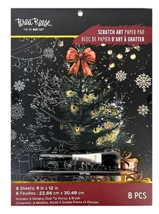 Brea Reese UNDER THE TREE Scratch Art Paper Pad 9" x 12" Christmas NEW - Picture 1 of 5
