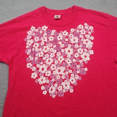 Винтажная мужская рубашка 90-х Fruit Of The Loom большой розовый короткий рукав одинарный шов - Изображение 1 из 4