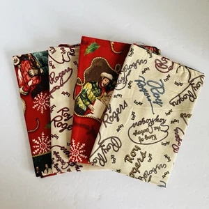 4er Set Handarbeit 100% Baumwolle Wende doppelseitige Serviette Weihnachten Roy Roger - Bild 1 von 6