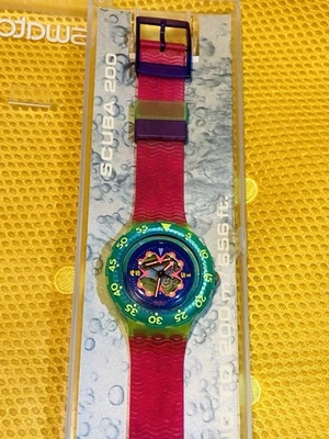 Vintage Swatch Scuba 200 Bay Breeze SDJ103 1993 w/ Case & Papers New NOS - Image 1 of 4