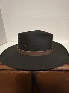 Cappello Outback Trading Company Kodiak nero pelle oliata 1480 uomo taglia small - Foto 1 di 10