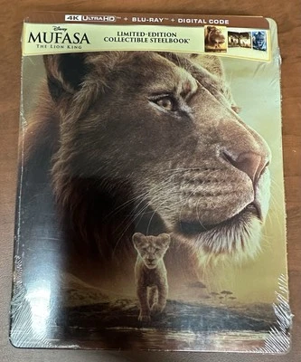 Mufasa: The Lion King - Steelbook (4K UHD + Blu-ray + Digital) New/Sealed - Imagem 1 de 4
