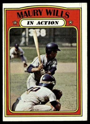 1972 Topps Maury Wills Los Angeles Dodgers #438 Foto 1 de 2