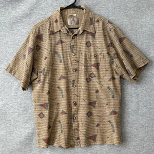 Camicia uomo The Territory Ahead fantasia bottoni taglia XL - cotone manica corta - Foto 1 di 9