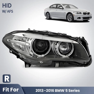 HID Headlight For 2013-2016 BMW 5 Series W/ AFS W/O Bulb&Ballast Right Side - Image 1 of 4