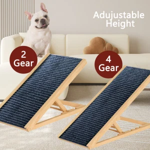 Foldable Dog Pet Ramp 70cm/100cm Adjustable Height Dogs Stairs for Bed Sofa Car - Picture 1 of 14