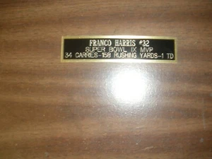 FRANCO HARRIS (SB MVP) ENGRAVED NAMEPLATE FOR PHOTO/DISPLAY/POSTER/JERSEY - Picture 1 of 1