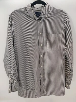 Croft & Barrow Classic Fit Easy Care Mens Black & White Pin Stripe 15 1/2 32/33 - Image 1 of 4