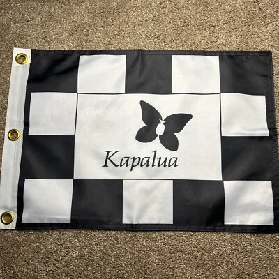 卡帕卢亚高尔夫球场美巡赛徽章旗帜带GROMMETS免费送货亲笔签名夏威夷 — 第 1/2 张图片