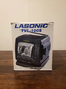 Lasonic TVL-100S Portable B/W 5.5" Television AM/FM Radio w/Box Manual Batteries - Picture 1 of 13