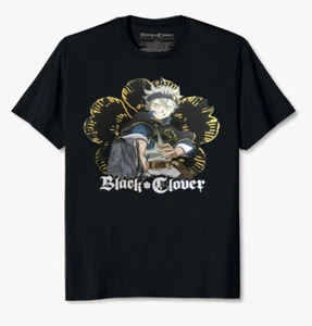 Camiseta Negra Trébol Asta con Espada Morador Demonio Cinco Hojas Trébol Para Hombre Negra - Imagen 1 de 3