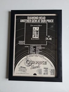 Diamond Head Defunct Our Price 1980s FRAMED Album ADVERT MUSIC POSTER A4 8X12" - Picture 1 of 2