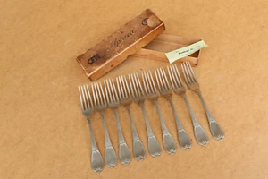 Antique Vintage Silver Plated ALPACCA Forks Cutlery Genuine Box 1928 year 1900's - Picture 1 of 12