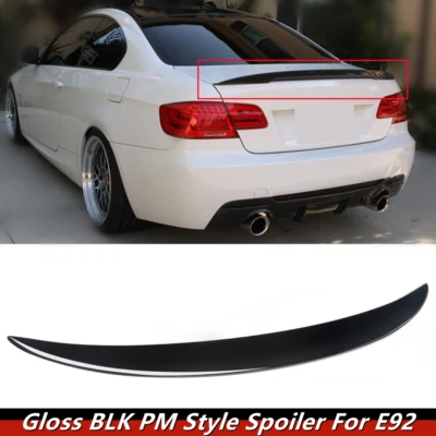 Fit For 07-13 BMW E92 335i 328i M3 Coupe 2DR Rear Trunk Spoiler Wing Gloss Black Foto 1 de 4