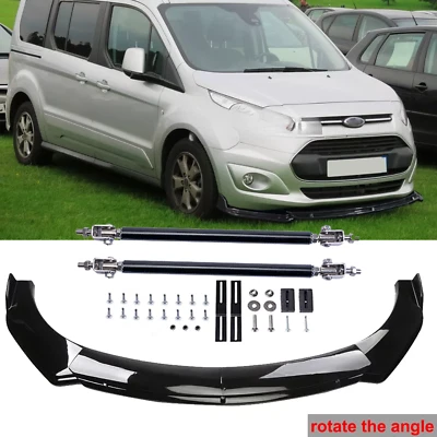 For Ford 2014-2021 Transit Connect Gloss Black Front Bumper Lip Splitter Spoiler - Image 1 of 4
