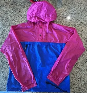 Vintage Patagonia Anorak Jacket Windbreaker Adult Pink Blue Hooded 90s Sz Med - Picture 1 of 10