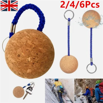 2-6Pcs 50mm Ultraweight Keychain Keyring Wooden Floating Cork Keyring Balls - UK - Image 1 of 4