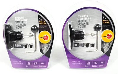 2 PACK OmniMount 5.0 Wall & Ceiling Stainless Steel Satellite Bose Speaker Mount - Image 1 of 4