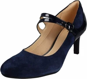 Brand new Clarks women shoes dancer reece Navy Blue leather heels