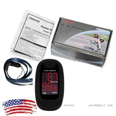 CON-TEC LED Finger Pulse Oximeter Portable SPO2 Sensor Pulse Heart Rate Monitor,blue,FDA