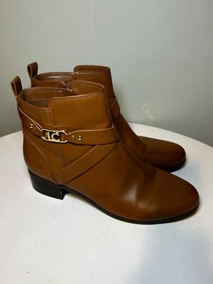 Liz Claiborne Hoyt Camel Brown Synthetic Ankle Booties Women's Sz 9.5 Side Zip - Image 1 of 4
