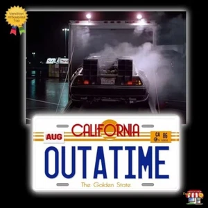 Ritorno al Futuro Targa alluminio DeLorean De Lorean repro California Outatime - Foto 1 di 3