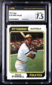 1974 TOPPS WILLIE STARGELL CSG/CGC 7.5 NEAR MINT PLUS CARD #100 PIRATE HOF - Picture 1 of 2