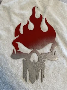 Flaming Skull Metal Sign - Picture 1 of 1