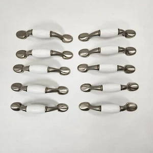 VTG Amerock Allison Drawer Cabinet Pulls 10 Chrome & Porcelain 5"Long 3" CTC - Picture 1 of 8