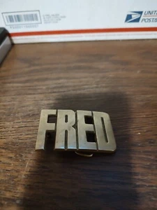 Fred Brass Belt Buckle - Picture 1 of 3