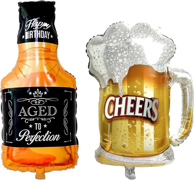 Бутылка виски и пивная чашка воздушные шары фольга воздушный шар для летней вечеринки фестиваля пива - Изображение 1 из 4