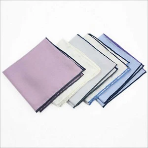 Men's 100% Silk Handmade Pocket Square for Wedding Formal Hanky Handkerchief - Picture 1 of 29