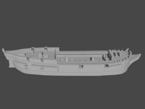 1/1200th British Bomb Ship HMS Vesuvius (8 guns), 1776-1812 - Picture 1 of 1